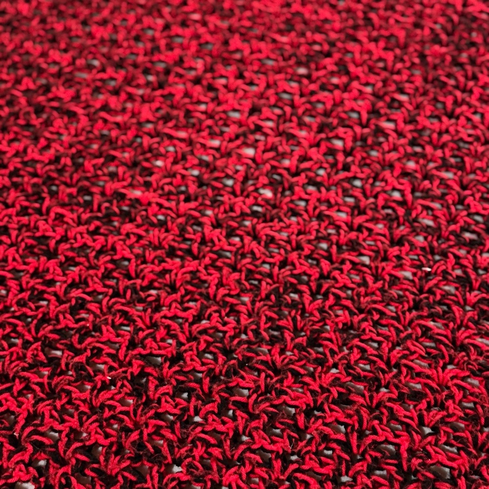 Urban Outfitters Vintage Red and Black Knit Afghan Blanket